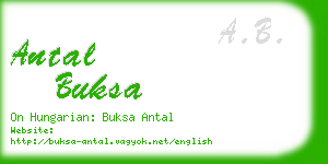 antal buksa business card